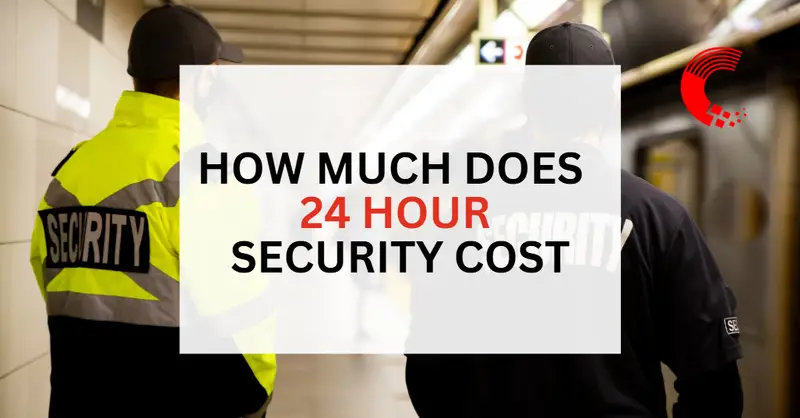 Two uniformed security guards patrol a transit station, reinforcing the value and presence of 24-hour security services for high-traffic environments.