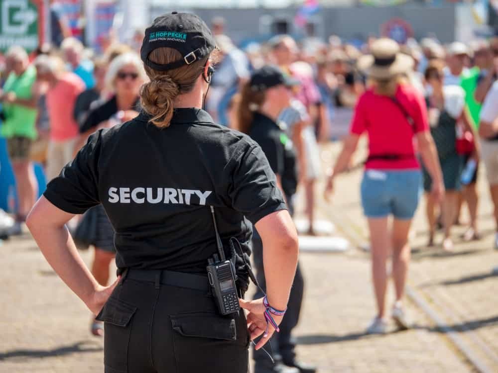 Security guard patrolling an event