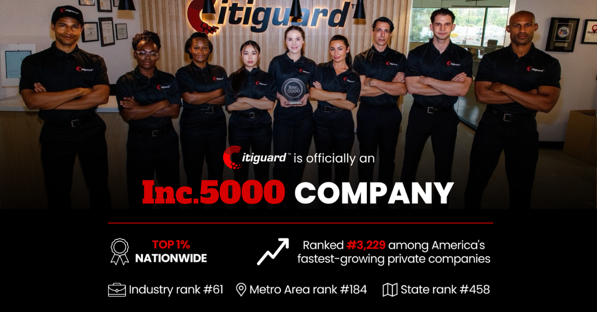 Citiguard ranked #3,229 on the 2026 Inc. 5000 list
