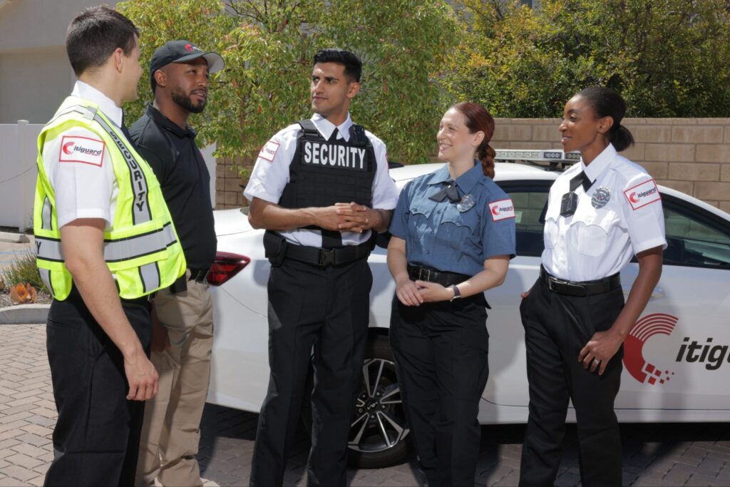 Citiguard supervisor training a new security officer on-site