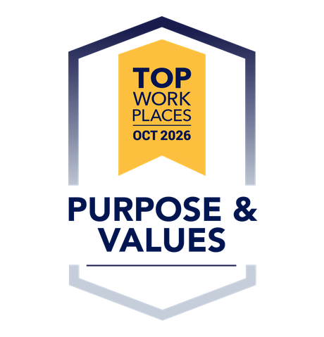 Top Workplaces Culture Excellence award, October 2026: Purpose & Values